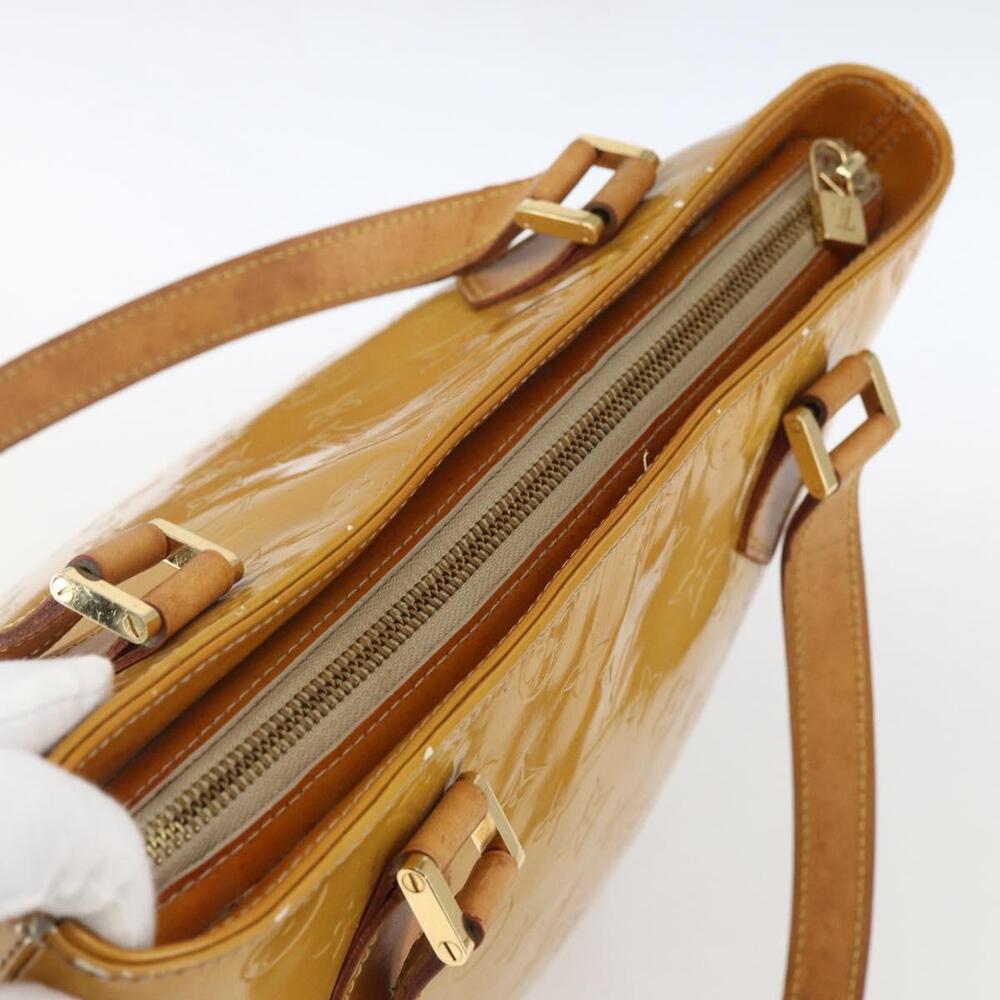 LOUIS VUITTON Monogram Vernis Houston Hand Bag Beige M91004 LV Auth ka1387 - Picture 6 of 16
